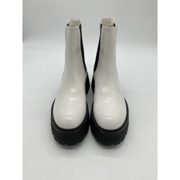 Alexander Mcqueen 'Rave' White Leather Chelsea Boot Size 10 - Picture 2 of 6